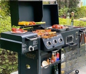 옥상 훈제바베큐그릴 파티 가정용 석쇠 마당 화덕 야외 그릴 바베큐그릴 드럼통 직화 캠핑 : 리치퍼플샵