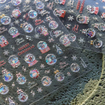 사라센 겨울 윈터 크리스마스 스노우볼 속 작은 마을 네일 스티커 2종 to4505 : 사라센