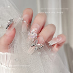 호롱 진주 나비 2개 네일파츠 14x13mm 젤네일아트재료 : 클래식네일