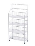 간식 진열대 제과점 간식진열대 흰색 디스플레이 진열 과일 화이트 70x30x150cm + 후크 10개 : 재민이네5