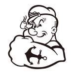 뽀빠이 올리브 자동차 데칼 차량용스티커 검정 : 베베오디