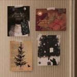 [몽쁘띠샤] 크리스마스 고양이 엽서 4종 carte postale chat noël : 몽쁘띠샤