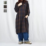 Gymphlex 짐플렉스 체크 버튼 긴 소매 셔츠 원피스 GY-G0084 CTE 2024 : 재팬스퀘어