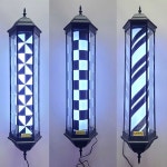 LED 미용실싸인볼 벽걸이형 사인볼 라이트 조명 살롱 헤어샵 실버 쉘+아이스 블루 120cm : 라니스토어.