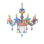 대형 샹들리에 아이방 펜션 파티룸 크리스탈 LED 장식 마카롱 5헤드 LED 따뜻한 조명 : 별별대행