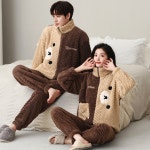 커플 수면잠옷 남성 여성 홈웨어 신혼부부 잠옷 가을 세트 겨울 H9705 여성M+남성L : 건강한살림꾼