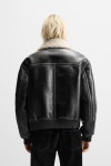 ZARA 자라 에코 레더 브라이트 무스탕 점퍼 블랙 : 유로핏