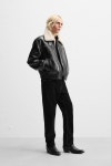 ZARA 자라 에코 레더 브라이트 무스탕 점퍼 블랙 : 유로핏