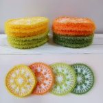 큰사이즈 원형 단면수세미 손뜨개 아크릴 수세미 핸드메이드 주방설거지 답례품 : 몽몽팔방
