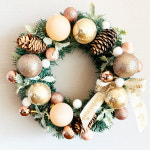 로즈핑크 솔방울리스 / 크리스마스 미술활동 만들기수업 현관문리스 겨울만들기 / : 쪼물락