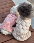 나나 퀄팅 강아지경량패딩 하네스 강아지패딩조끼 겨울 밍크털 아우터 S : 멍베베