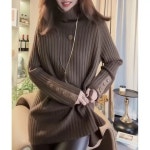 여성 가을 패션 터틀넥 니트 긴소매 티셔츠 빅사이즈 니트 스웨터 JCC1113La5 : 한국명보 주식회사