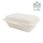 펄프용기 B001 크라프트 500개 햄버거박스 포장 일회용 종이 펄프도시락 뚜껑일체형 : 용기팜스