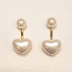 진주알 하트 귀걸이 / 은침 / 여자 귀걸이 : 오피먼트-아인미술관