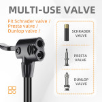 WEST BIKING 가정용 핸드 펌프 타이어 팽창기 슈레이더 프레스타 던롭 밸브용 M 도로 자전거 액세서리 160PSI : 디오엔지글로벌스토어