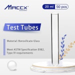 Maccx 20ml 유리 테스트 튜브, Dim.20x150mm, 50팩, 붕규산 소재, TTG020-050 : 스마트마켓허브