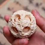 섬세한 천연 상아 펜던트 목걸이 불교 장식 정통 사슴 뿔 유령 공 적절한 손잡이 건강 골동품 수집품 홈 고급 선물 소품 : FEELINGMALL