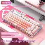 AULA F81 기계식 키보드 무선 블루투스 트라이 모드 커스텀 RGB 스왑 개스킷 PC 게임용 사무실 사이드 레터링 키보드 : 엔코아물류