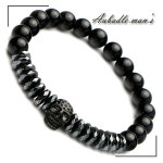 오바들맨즈 H1053 남성 여성 커플 헤마타이트 마노 건강 에너지 스톤 팔찌 : 오바들