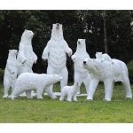 북극곰 장식품 야외 공원 숲 눈 산 조각 조경 놀이터 바다 앉아있는 북극곰 80x127x120cm : 매일건강한몰