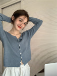 (당일발송)라운드 버튼 니트 가디건-td1106IM05 U30657블루fm : 포레스트미스트