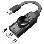 외장 PC 게임용 USB 사운드카드 7.1 채널 외장 볼륨 조절 마이크 서라운드 플러그앤 플레이 : 언리미티드노마드