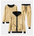 남성 도툼 뽀글리 양털 후드 트레이닝 3종세트 데일리 보온 후리스 기모 후드집업+ 맨투맨+조거팬츠 겨울 운동복 세트 : The one