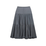 코스모스 COSMOSS FRILL TIERED MIDI SKIRT GRAY : althing