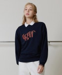 [프라이] T.G.I.F 블러 스웻 셔츠(NAVY) : non.ootd