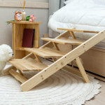 강아지 원목계단 반려견 계단 펫스텝 우드 침대계단 슬라이드 : 아이레벨101