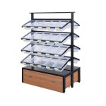 소형 스낵진열대 선반 가판대 디스플레이 진열대스낵 매대 젤리 양면 4층 상자 + 백 플레이트 : 라팍윈