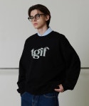 [프라이] T.G.I.F 블러 스웻 셔츠(BLACK) : non.ootd