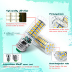 LED 전구 5730 SMD 옥수수 램프 파다 샹들리에 할로겐 교체 E27 E14 AC 220V 24 36 48 56 69 72LED 10 개/로트 : 분당플렉스1