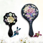 나전칠기 자개 한지 손거울 휴대용 손잡이 거울 외국인 선물 : 한국민예사