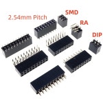 PCB 암 헤더 더블 스트레이트 로우 직각 DIP SMD SMT 4 6 8 10 12 14 16 18 20 24 26 30 34 40 48 50 60 80 핀 2 54mm : 분당플렉스3