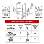 MHCN PX80 유성 감속기 비율 3, 4, 5, 6, 10, 13, 16, 20, 24, 30, 36, 64, 96, 144/216, 최대 60N nema32 스테핑 서보 모터 : 프린스타18