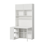 한샘 티오 하부수납 단독책상 세트 6단 120cm (플랩도어,조명) : 한샘mall