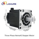 Lichuan 스텝퍼 오픈 루프 모터, 무대 조명용, Nema42 오픈 루프 스텝퍼 모터, 4.3/6.0/6.4/6.9A, DC24V, 8/12/16/20N.m, 3 상 : 프린스타20