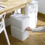 접이식보관함 뚜껑이 있는 플라스틱 옷장 상자 가정 잡화 보관 책상 정리함 의류 주방 용기 바구니 : 프라임플레이스