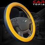 카토피아 투톤 원형 가죽 자동차 차량용 핸들커버 사계절 용품 : 카토피아 Cartopia