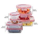 파이렉스 유리 식품 보관 용기 Freshlock 14pc 혼합 세트, 7팩 : 더엠제이커넥트