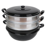 업소용 찜기 대형 대게 찜솥 만두 찜냄비 3단 45cm : 천호통상