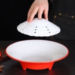 드라이아이스 접시 회접시 플레이팅 화산접시 오마카세 스시 플레이트 레드 화이트 커버 900183 : 새나사리