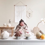 베이지 백일토퍼 셀프 백일상 아기 이름 100일 첫돌 케이크토퍼 : 허니봄봄토퍼