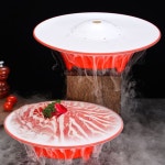 드라이아이스 접시 회접시 플레이팅 화산접시 오마카세 스시 플레이트 레드 화이트 커버 900183 : 새나사리