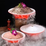 드라이아이스 접시 회접시 플레이팅 화산접시 오마카세 스시 플레이트 레드 화이트 커버 900183 : 새나사리