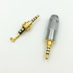 4Pcs 2 5mm 3 / 4 폴 스테레오 오디오 남성 플러그 금속 쉘 어댑터 솔더 DIY 커넥터 6MM 헤드폰 스피커 케이블 : 분당플렉스4