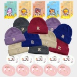 따봉베베 유아 비니 모자 어린이집 답례품 유치원 생일 선물 스티커 포장 포함 10세트 : ddabongbebe