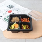 4칸 반찬용기 100세트 반찬 샐러드 디저트 포장 명품도시락 내피 소 L-06 : 삼부팩