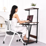 아우스 2단 컴퓨터책상 선반형 책상 h형 이동식 서재 게이밍 노트북 책상 블랙 : 아우스 공식스토어